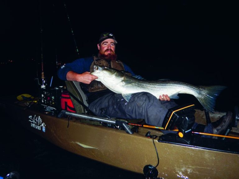 night time kayak fishing